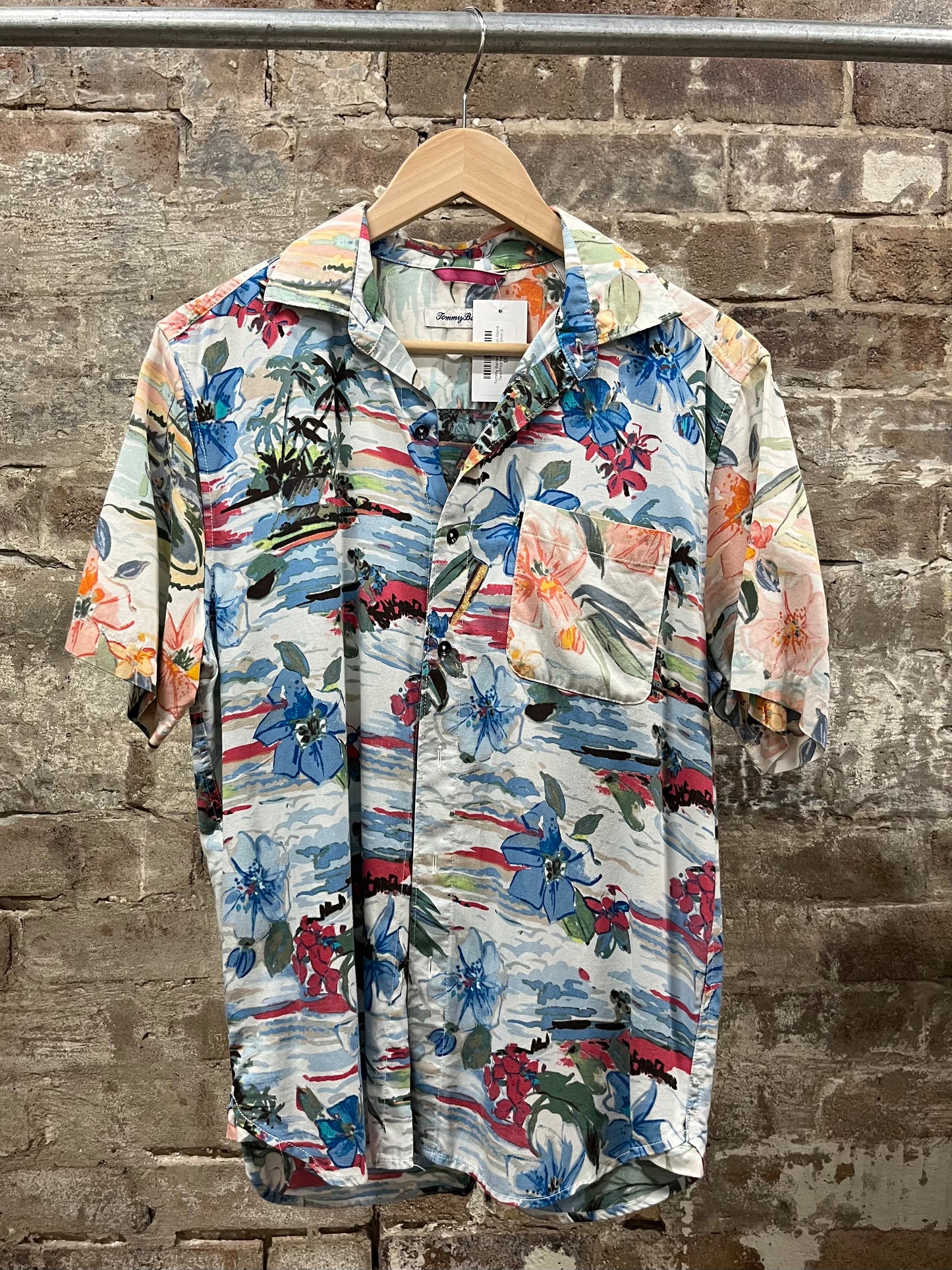 Tommy Bahama Cotton Blend Two-Print Hawaiian Shirt S