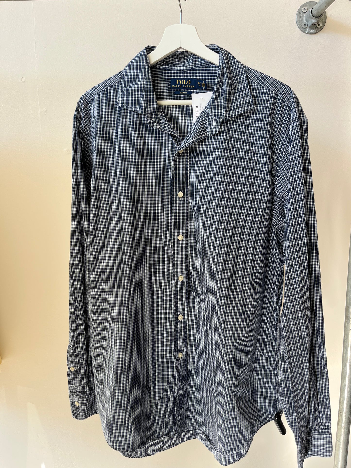 Polo Ralph Lauren Checkered Slim Fit Shirt Navy XL