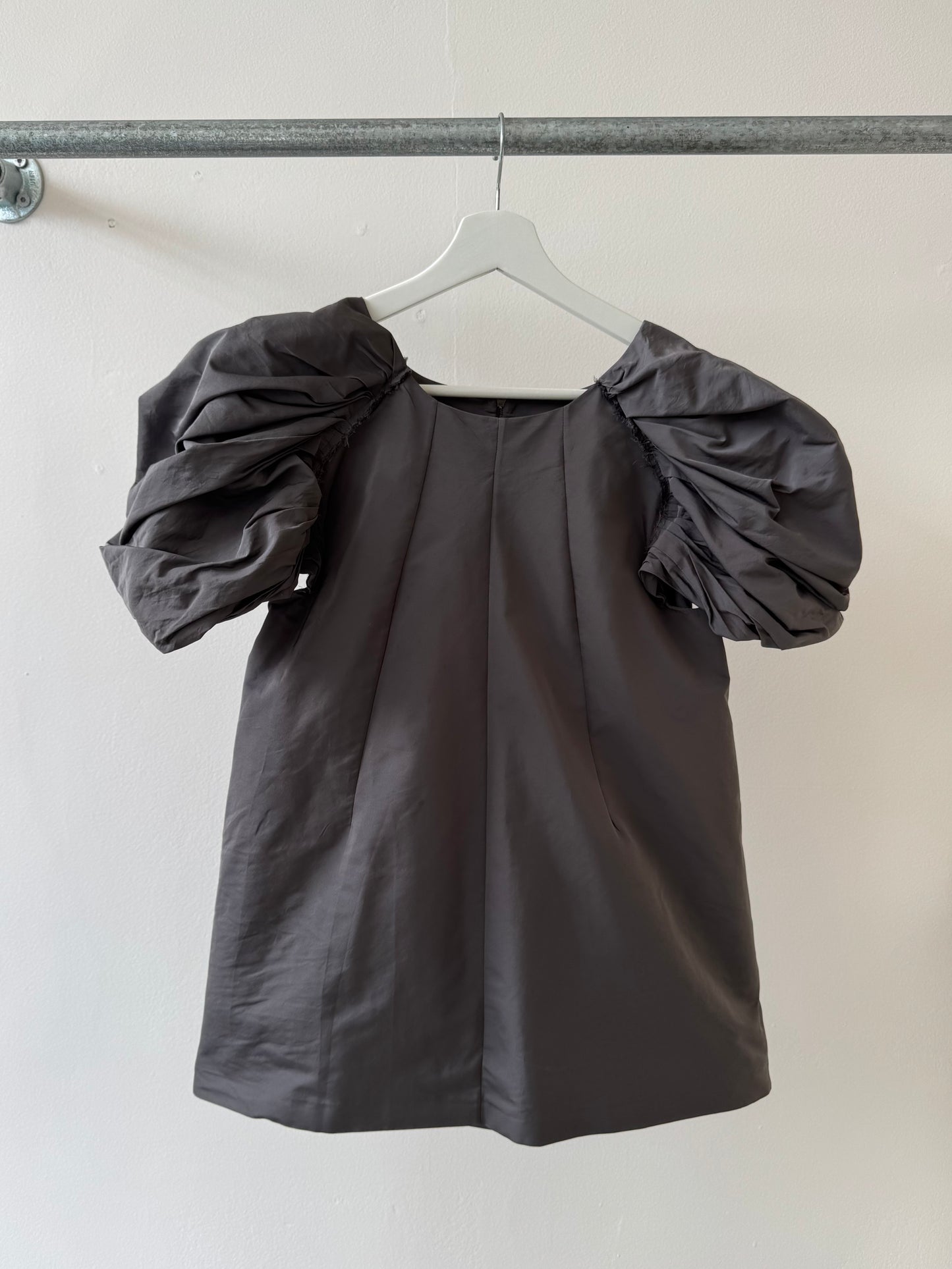 MARNI Shell Puff Sleeve Top Charcoal S