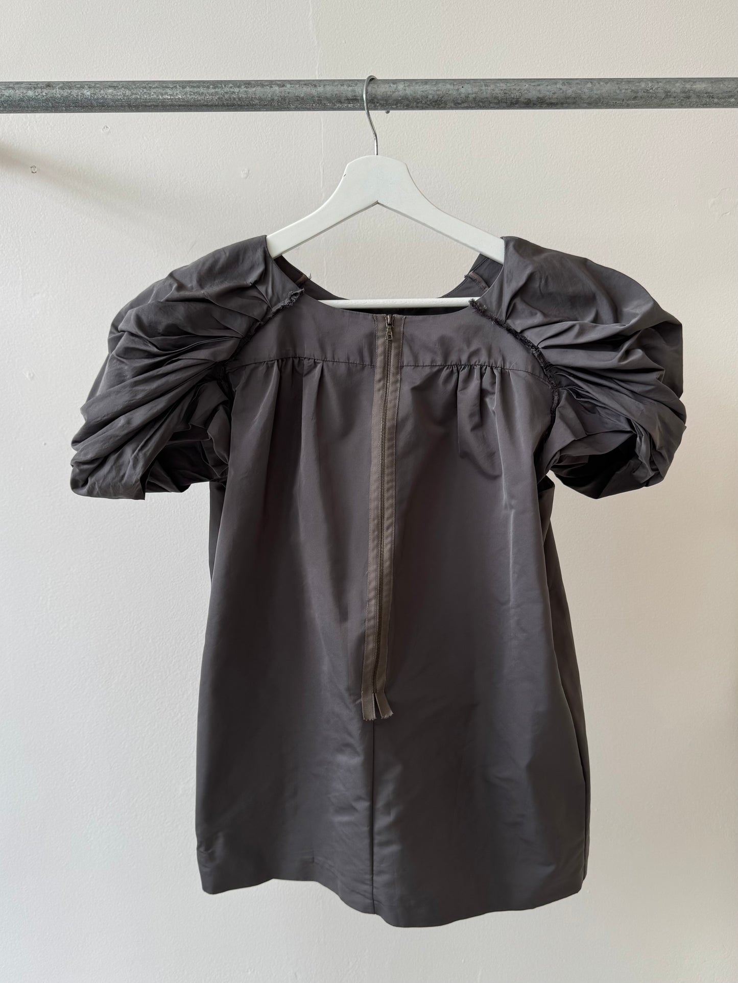 MARNI Shell Puff Sleeve Top Charcoal S