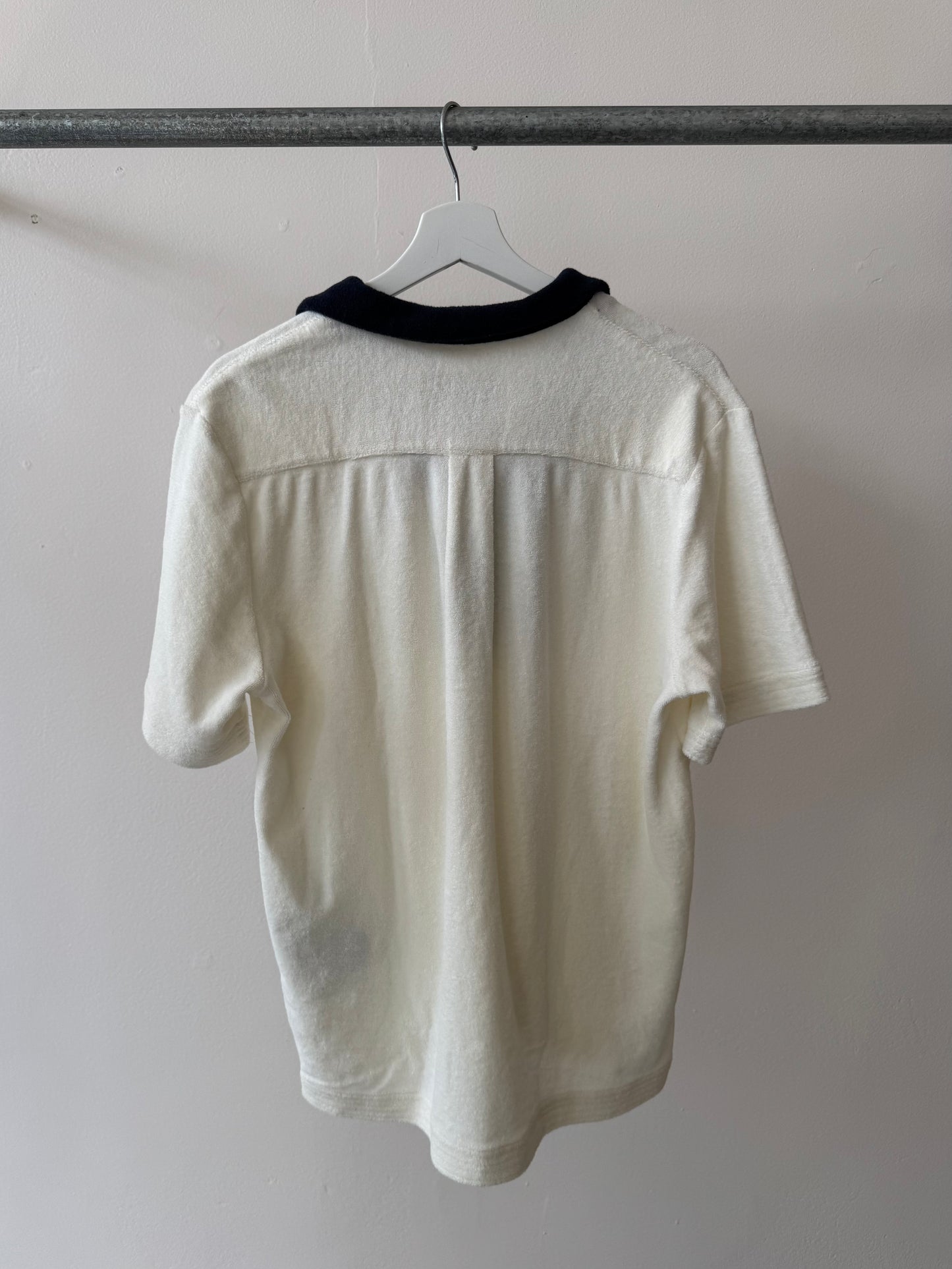 Tombolo Contrast Colour Terry Towelling Polo Shirt Cream S
