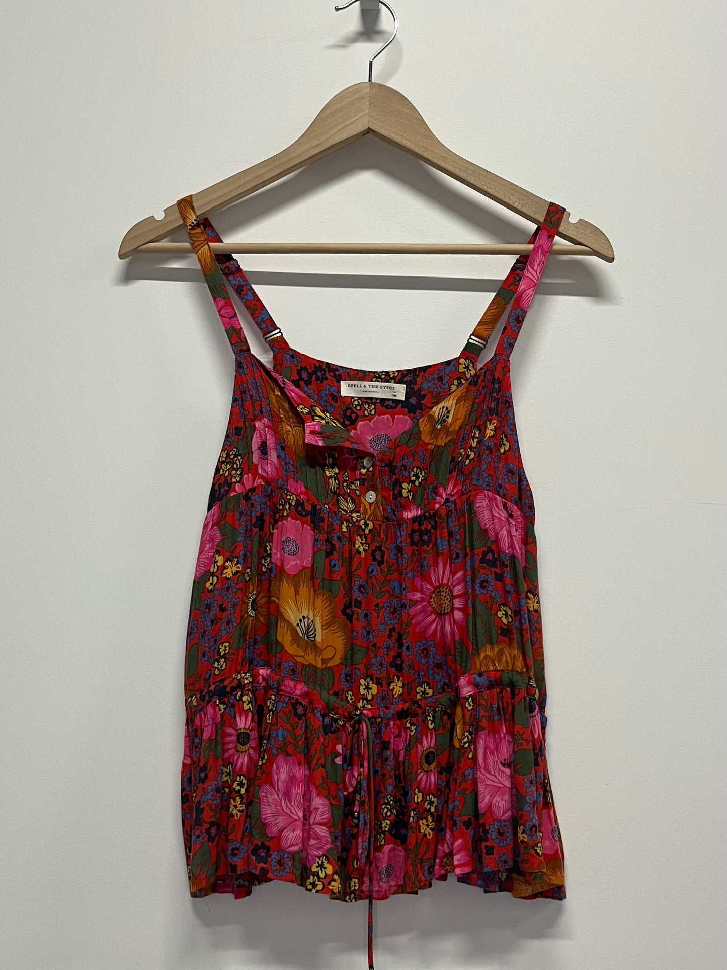 Spell & The Gypsy Daisy Top Pink Floral XS