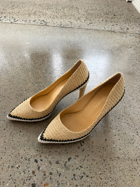 Zimmermann Rafia Pumps Beige Black Trim EU39