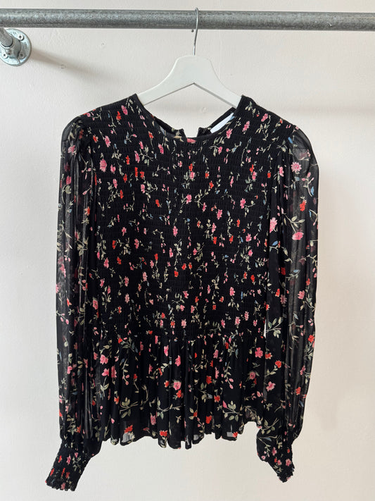 Ganni Elm Blouse Black Floral S