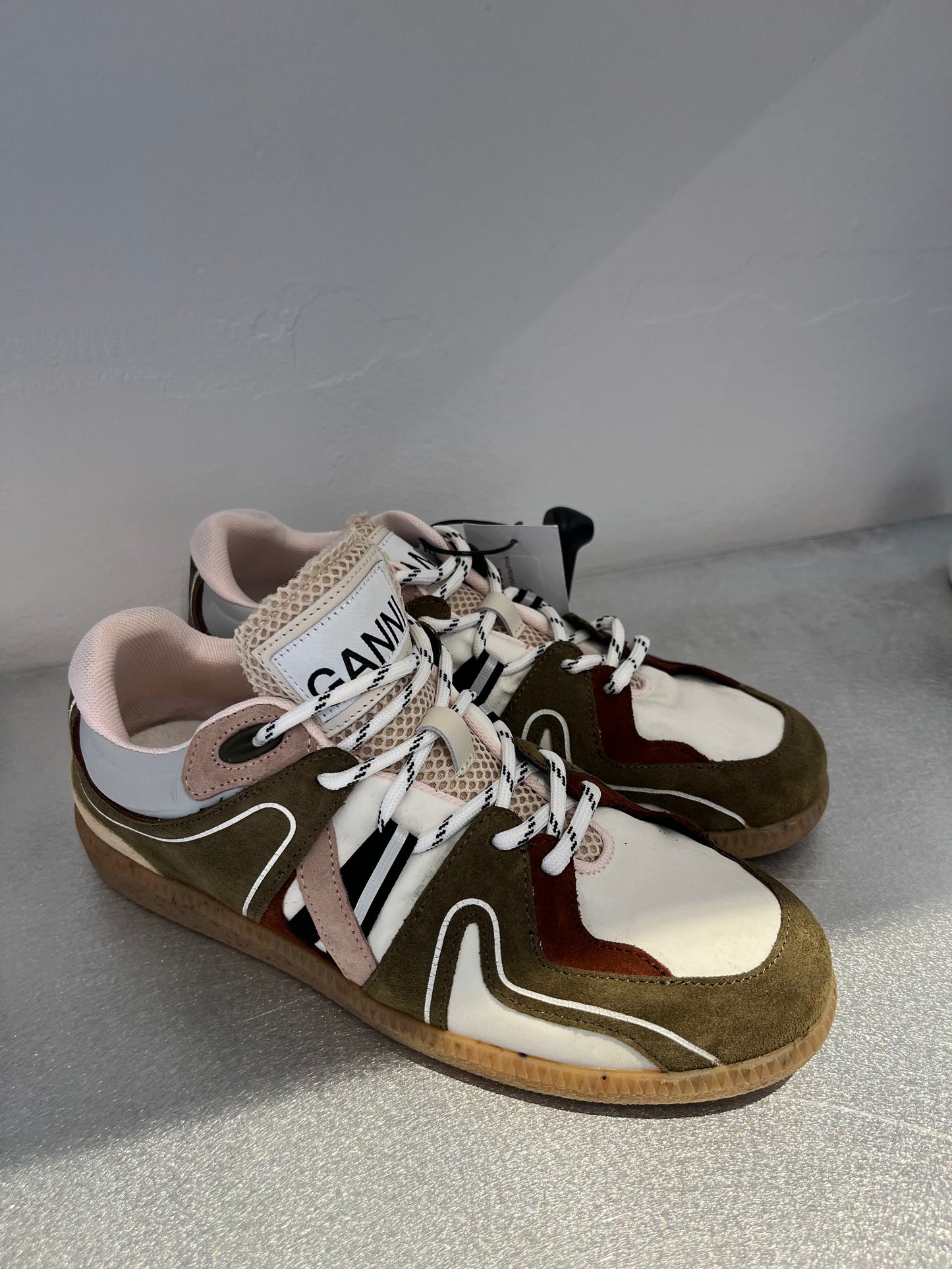 Ganni Sneakers Green/White/Pink EU38