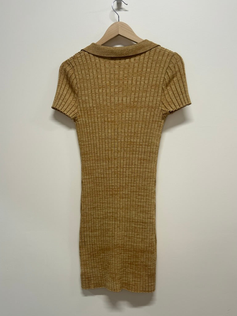 Manning Cartell Knit Polo Mini Dress Gold L