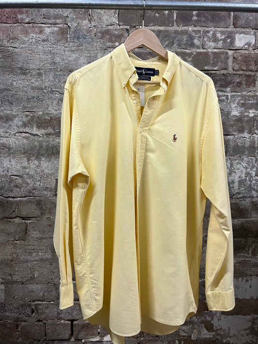 Ralph Lauren Oxford Cotton Yellow Shirt Colour Pony  L