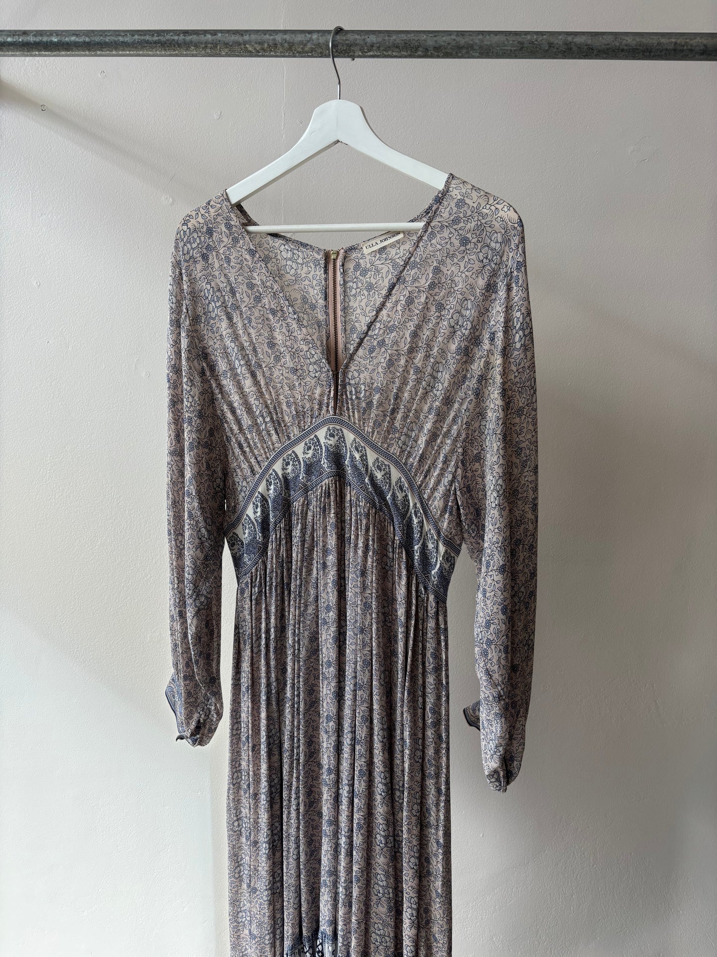 Ulla Johnson paisley lilac blue floral dress S/M