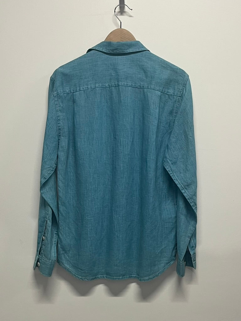 Tommy Bahama Linen Shirt Teal S