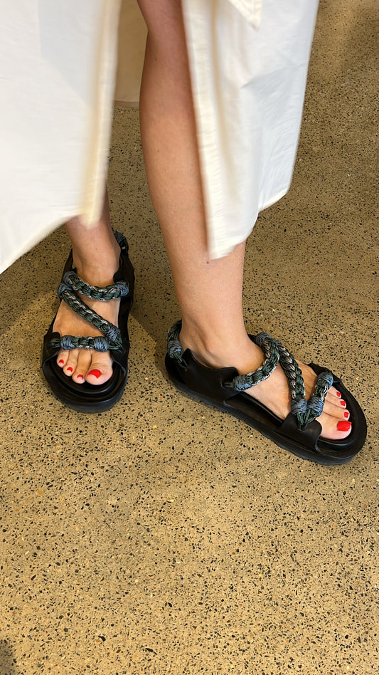 Jil Sander Chunky Rope Sandals Black EU39