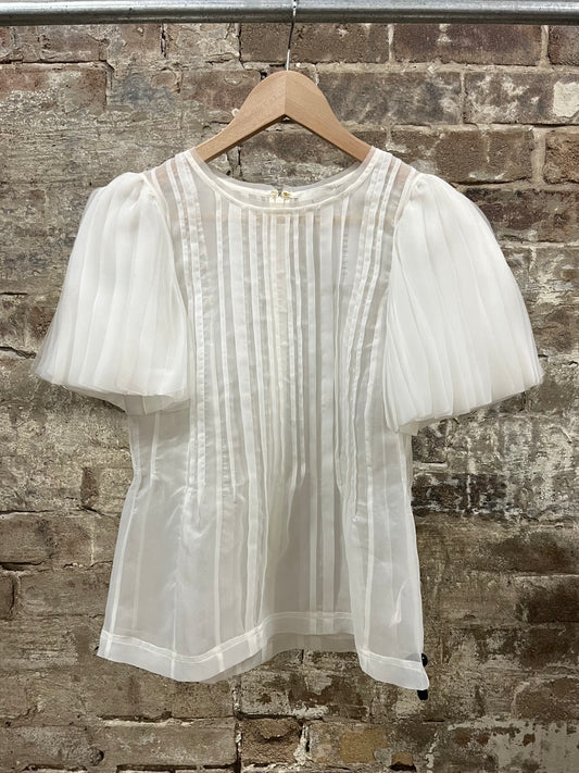 Aje Stella Linear Ruffle Top S