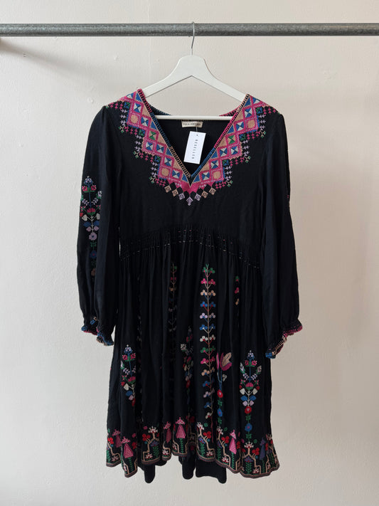 Ulla Johnson Vija Silk Mini Dress Noir XS