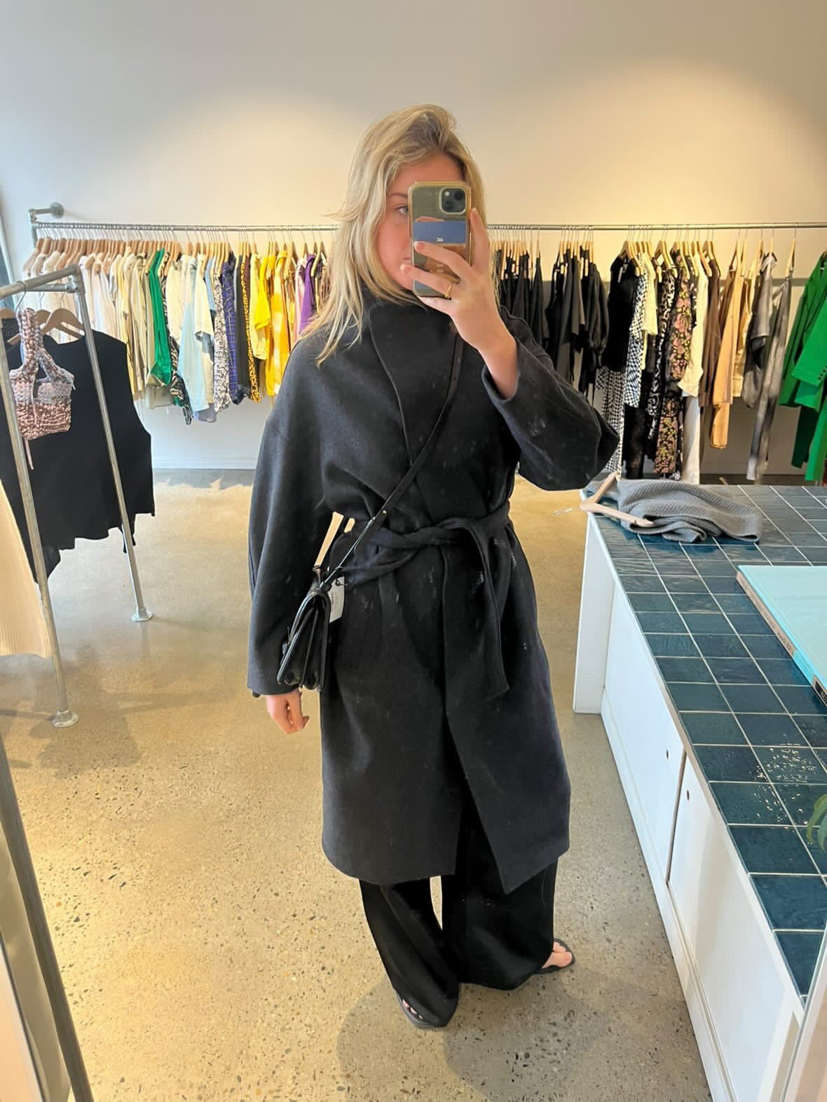 Moochi Funnel Coat Dark Charcoal Marle S