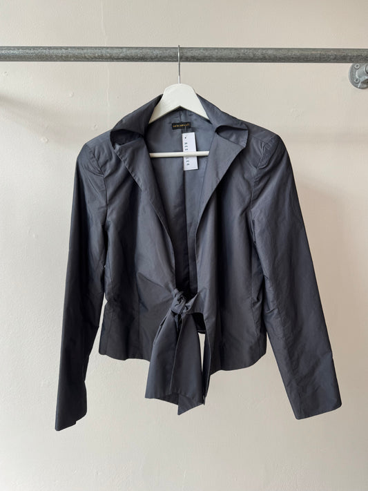 Vintage Carla Zampatti Tie Front Jacket Charcoal M