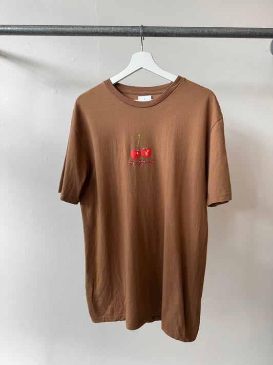 Japanese Playboy Graphic T-Shirt Brown L